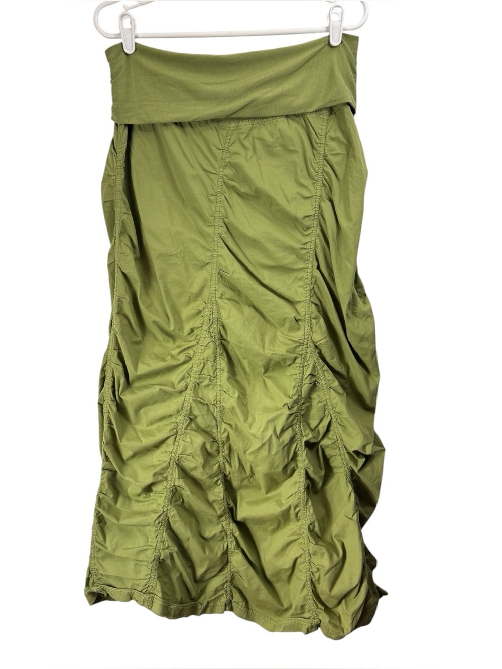 XCVI Wearables Maxi Skirt Size Medium Green Gored Peasant Long Crinkle Boho